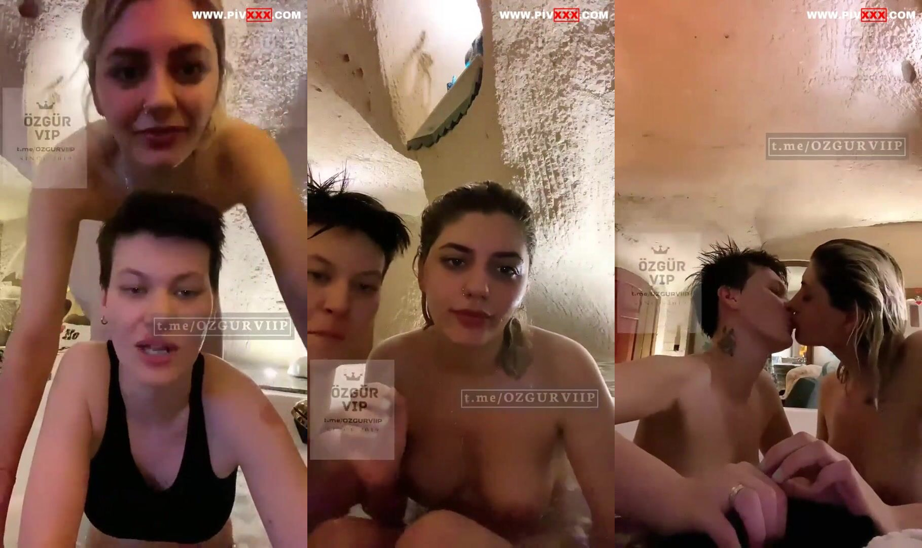 İki lezbiyen sürtük, sırayla birbirlerine am yalatıyorlar İfşa Videoları