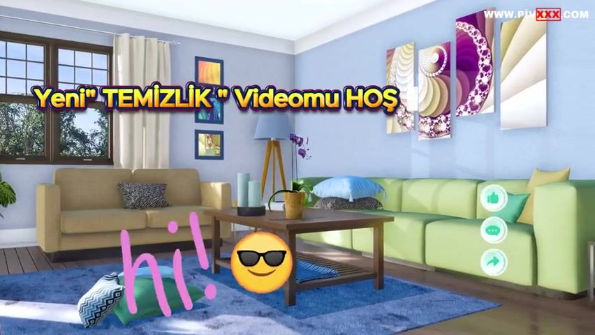 Mihriban evde temizlik yaparken kısa şortuyla eğilip kalkıyor İfşa Videoları
