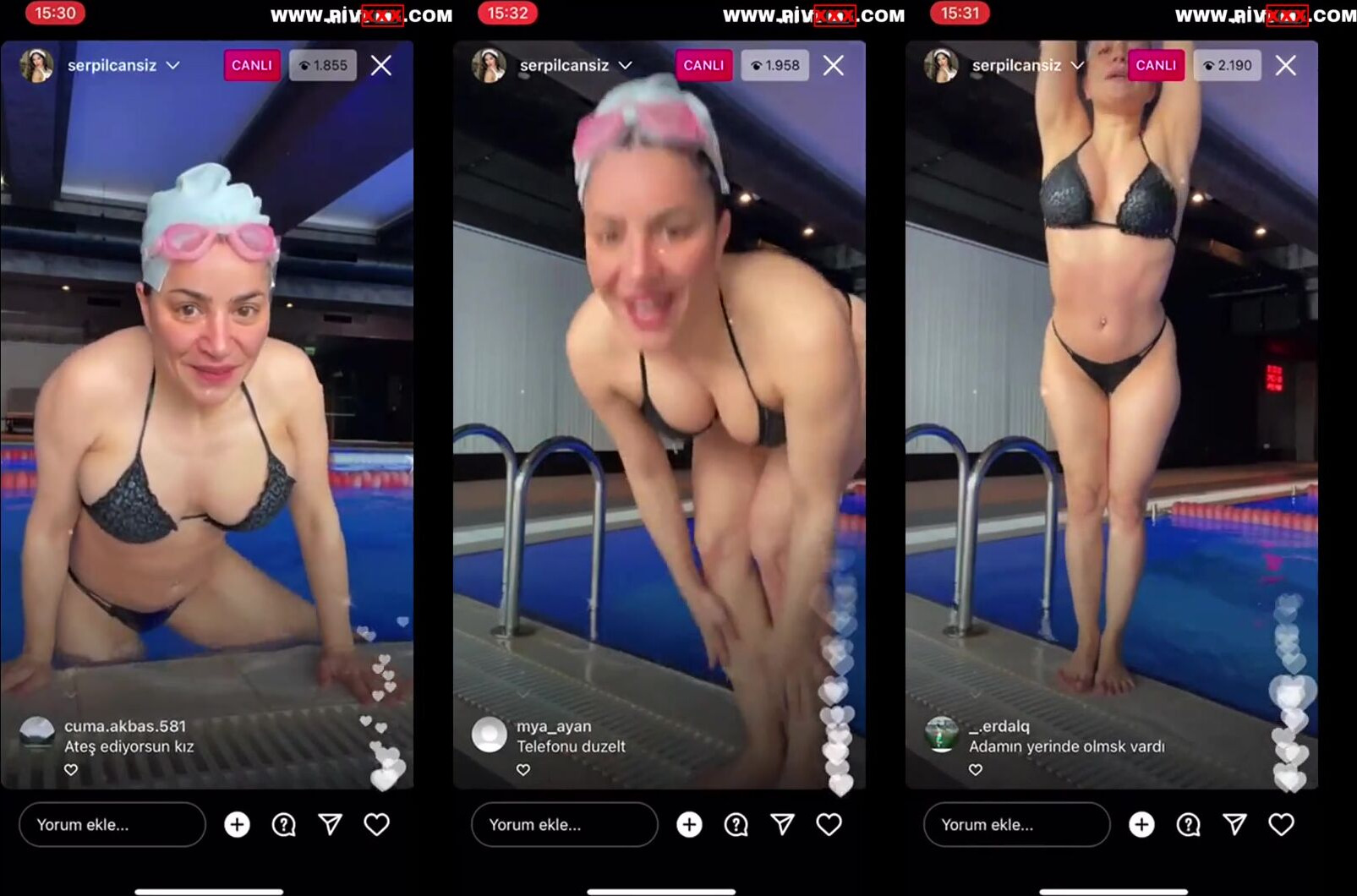 Serpil cansız havuzda bikiniyle kıvırıyor İfşa Videoları
