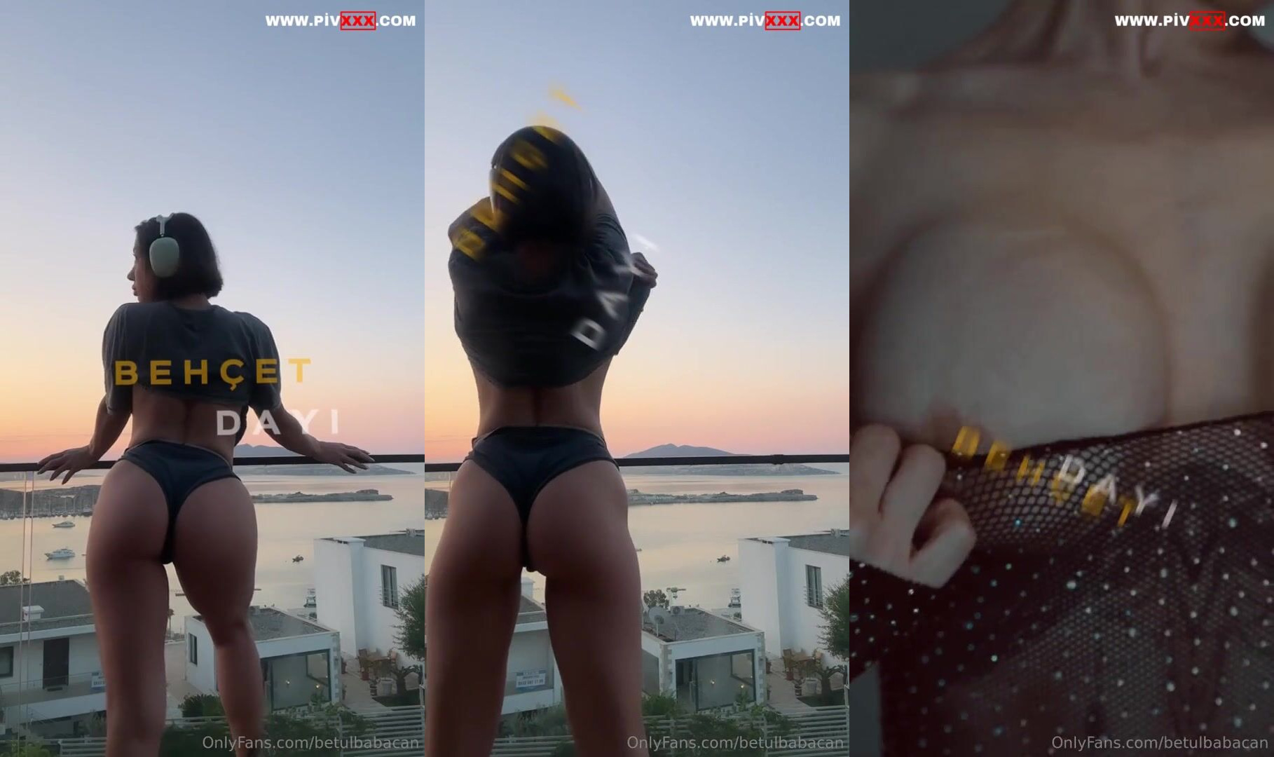 Betül babacan gün batımında kıçını sergiliyor kulaklıkla poz veriyor İfşa Videoları