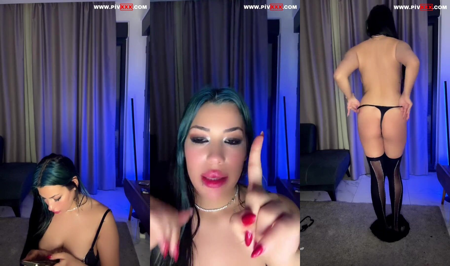 Serenay okay yeşil saçlı yayın şovunda memelerini sergiliyor tango dansı yapıyor İfşa Videoları