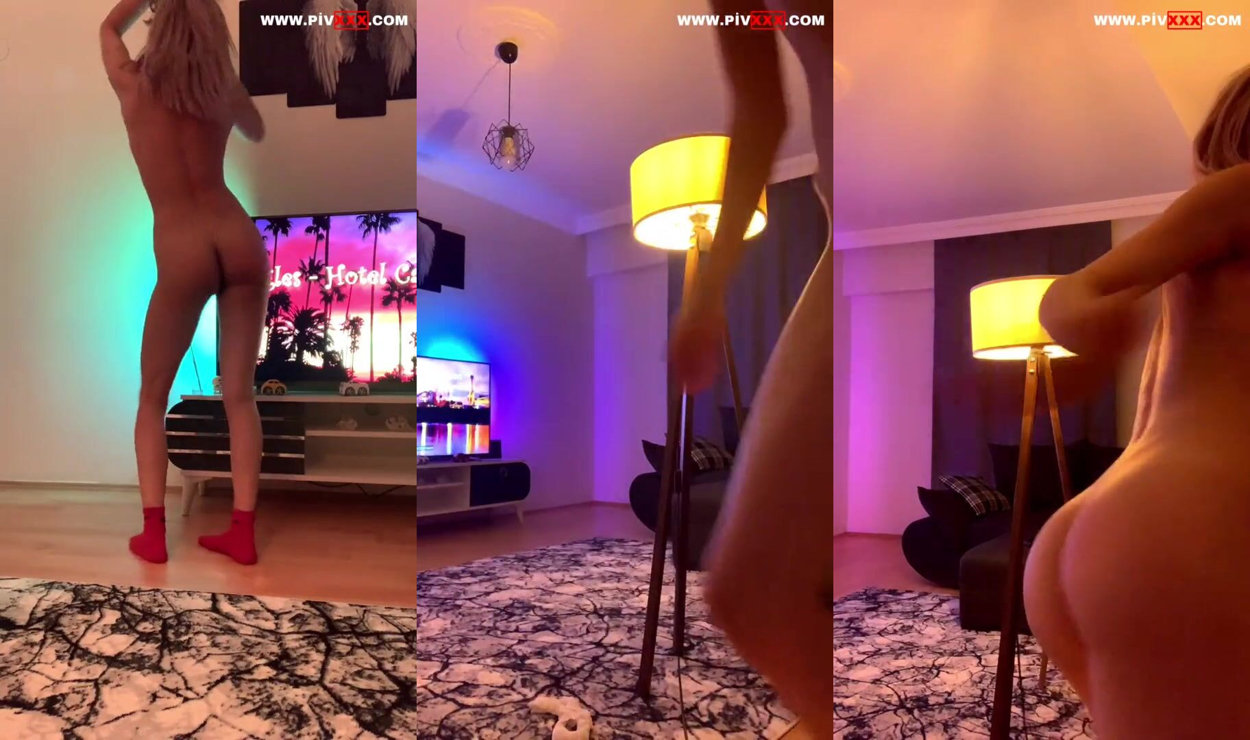 Tango açi sarışın güzellik webcam şovda çıplak dans edip amını okşuyor İfşa Videoları