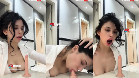 Nehhir Dildoyu Saçlarını Bağlayıp Yalıyor