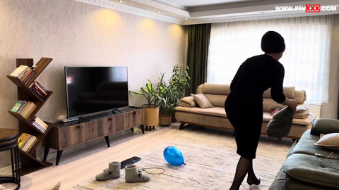 Türbanlı Fatma ile her telden ev fantezisi, balonlu azgın oyun