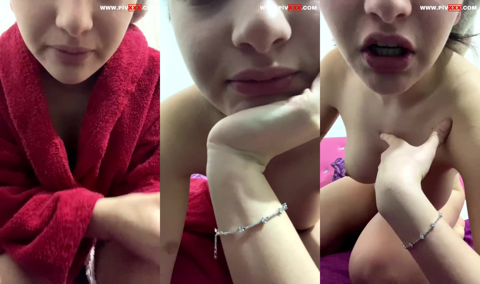 Zeussila kırmızı bornozla soyunup amını parmaklıyor İfşa Videoları