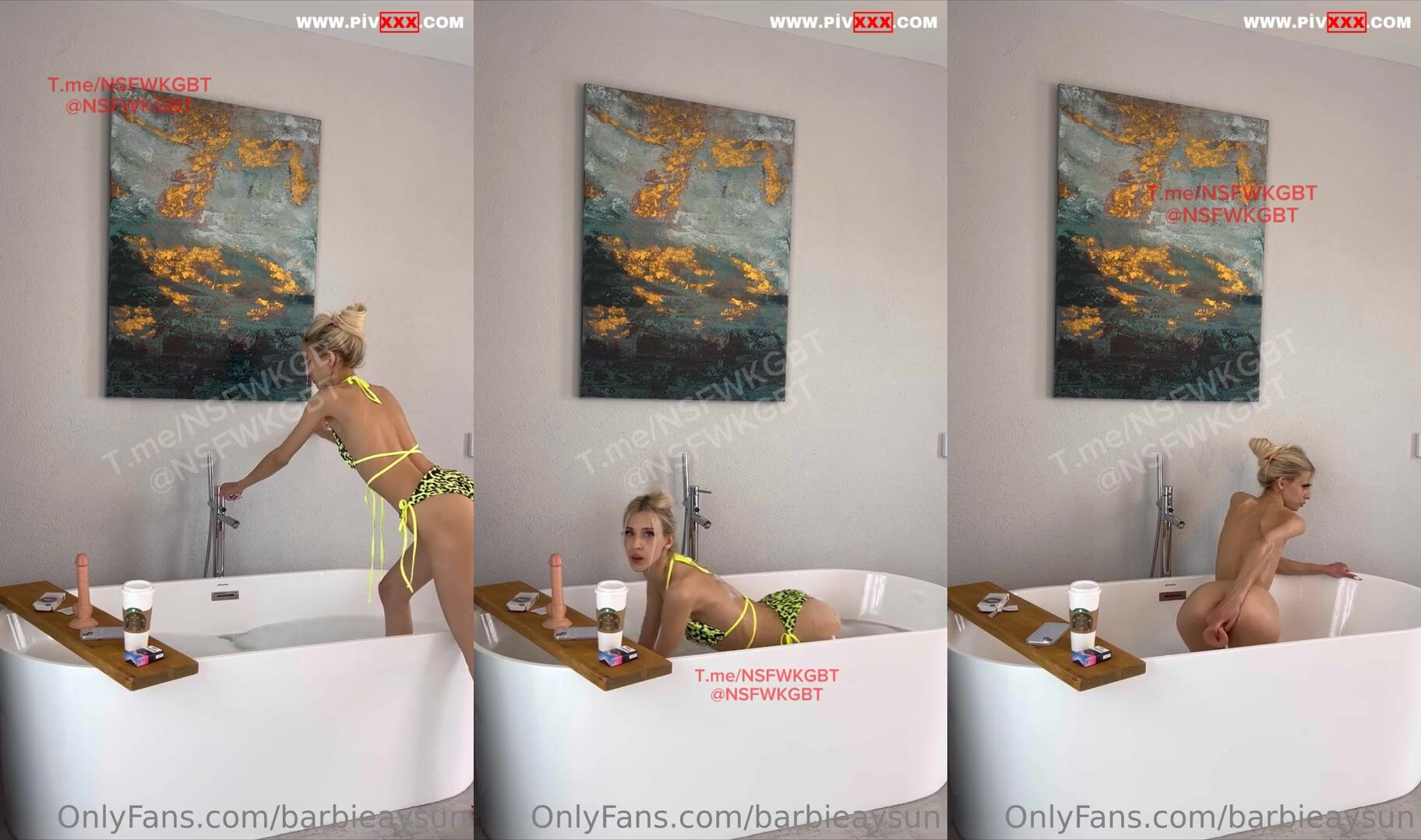 Barbie aysu küvette dildo ile oynuyor İfşa Videoları