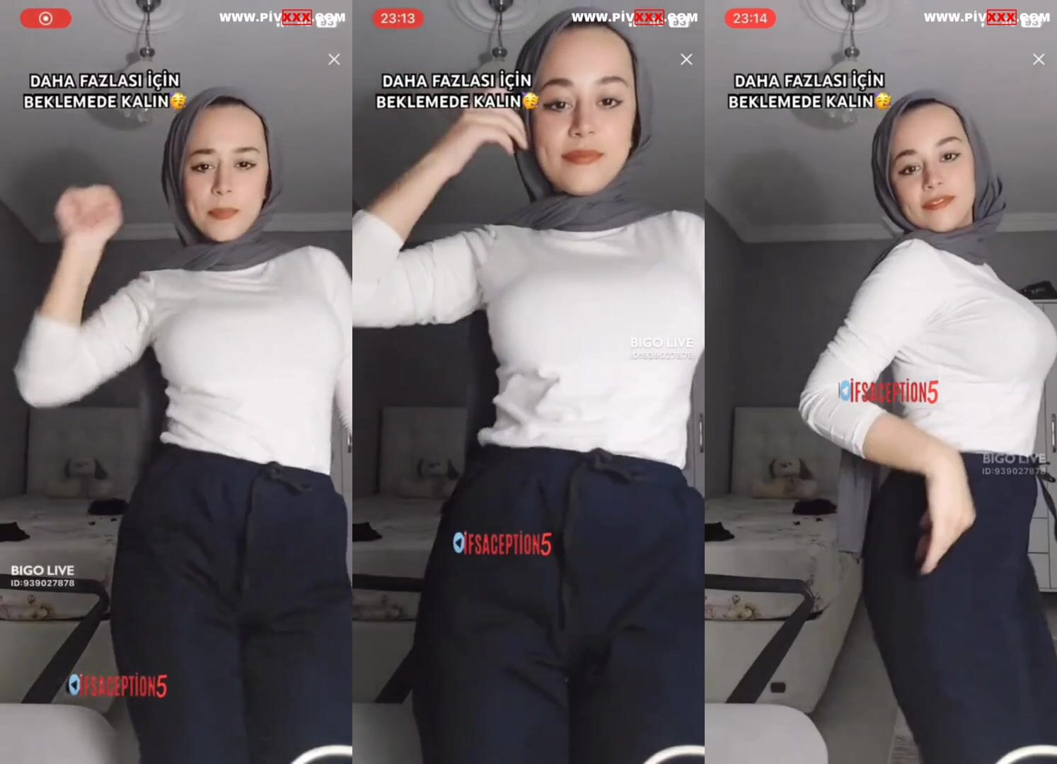 Tango hatice türbanıyla odasında kıvrılarak poz veriyor İfşa Videoları