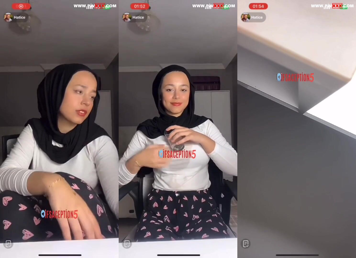 Tango hatice türbanlı yayın şovunda şişeyle oynuyor