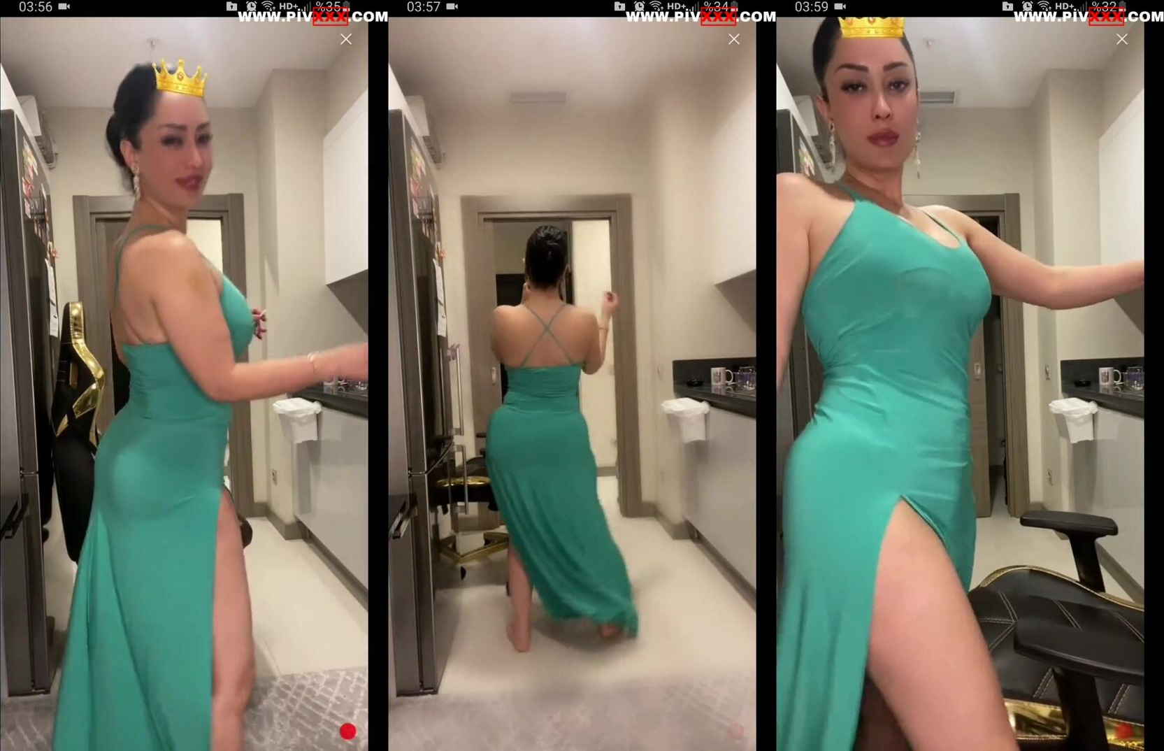 Zemheri tango yeşil elbisesiyle ateşli dans ediyor İfşa Videoları