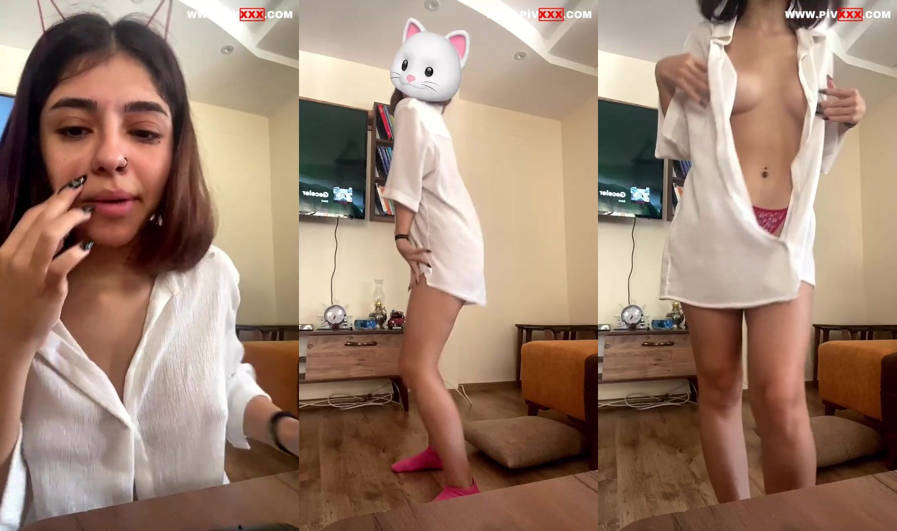 Amelya tango yayında sevgilisiyle göğüslerini kapatarak azdırıyor İfşa Videoları