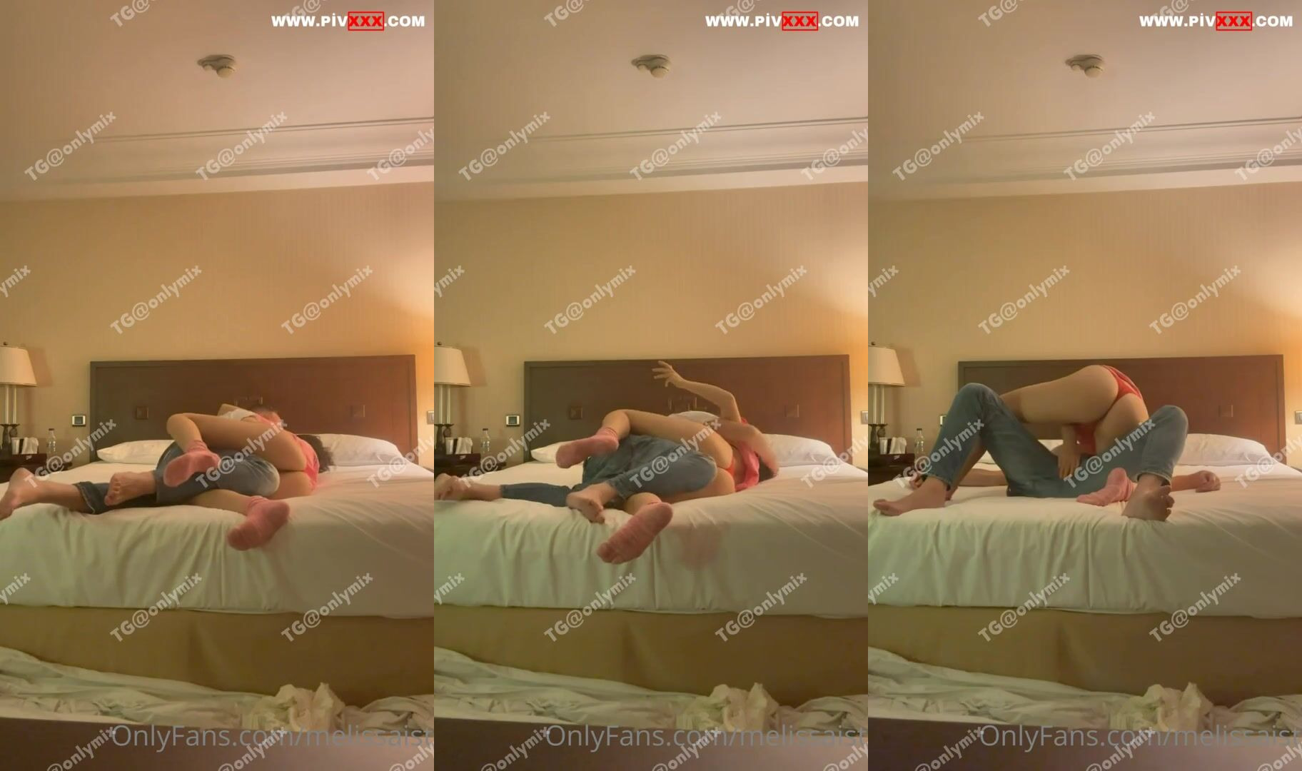 Melisaist otel yatağında bacaklarını açıp kalçalarını sergiliyor İfşa Videoları