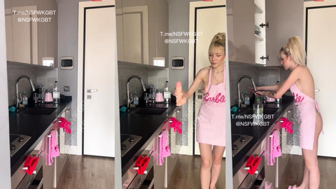 Nicekaroliny mutfakta dildo emiyor ve yıkıyor