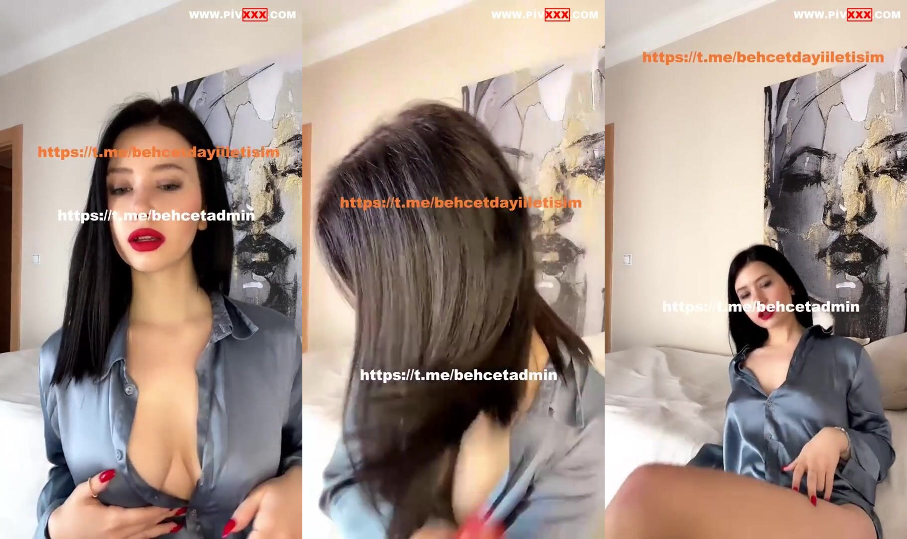 Tango cansın kırmızı rujunu sürmüş meme dekoltesiyle azdırıyor İfşa Videoları
