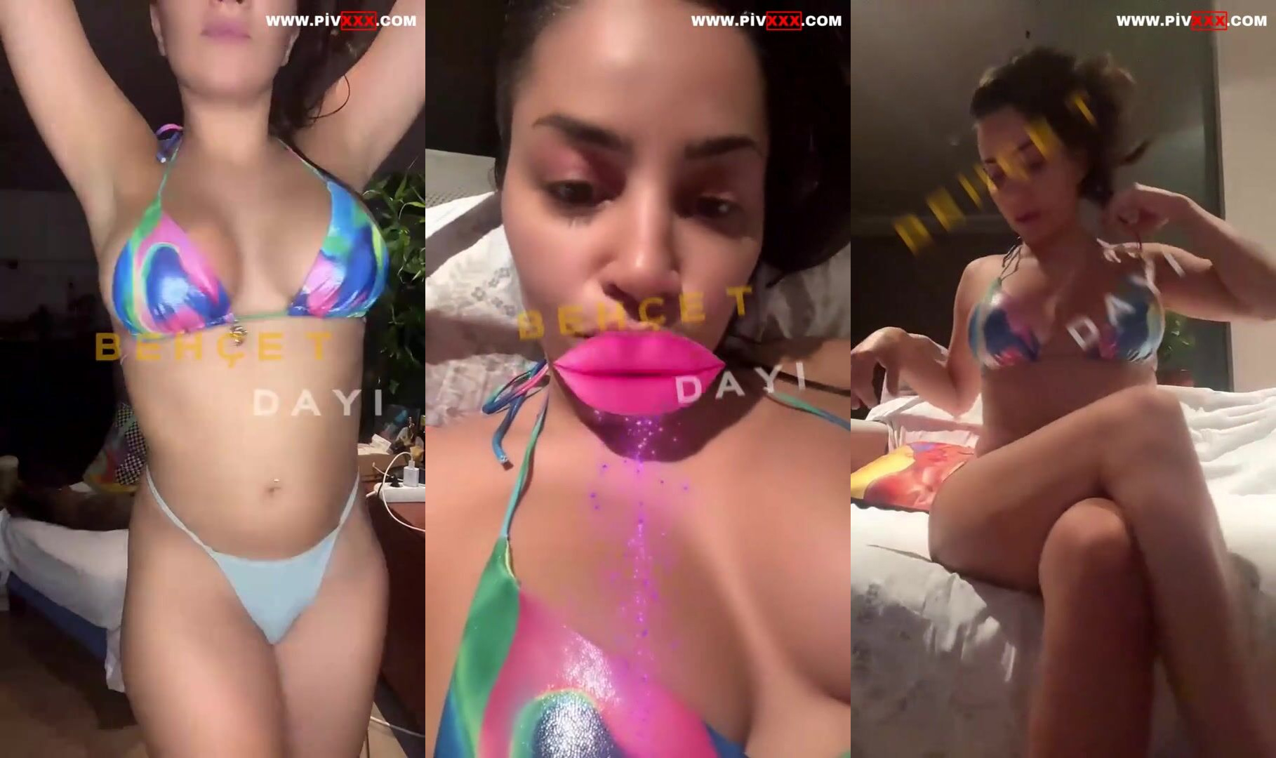 Serpil cansız bikiniyle yatakta ateşli şov yapıyor İfşa Videoları