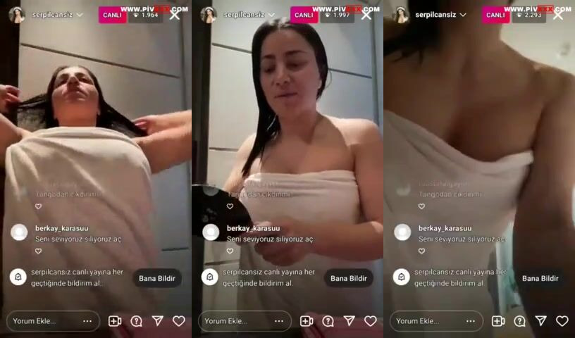 Serpil cansız canlı yayında havlusunu indirip seksi pozlar veriyor İfşa Videoları