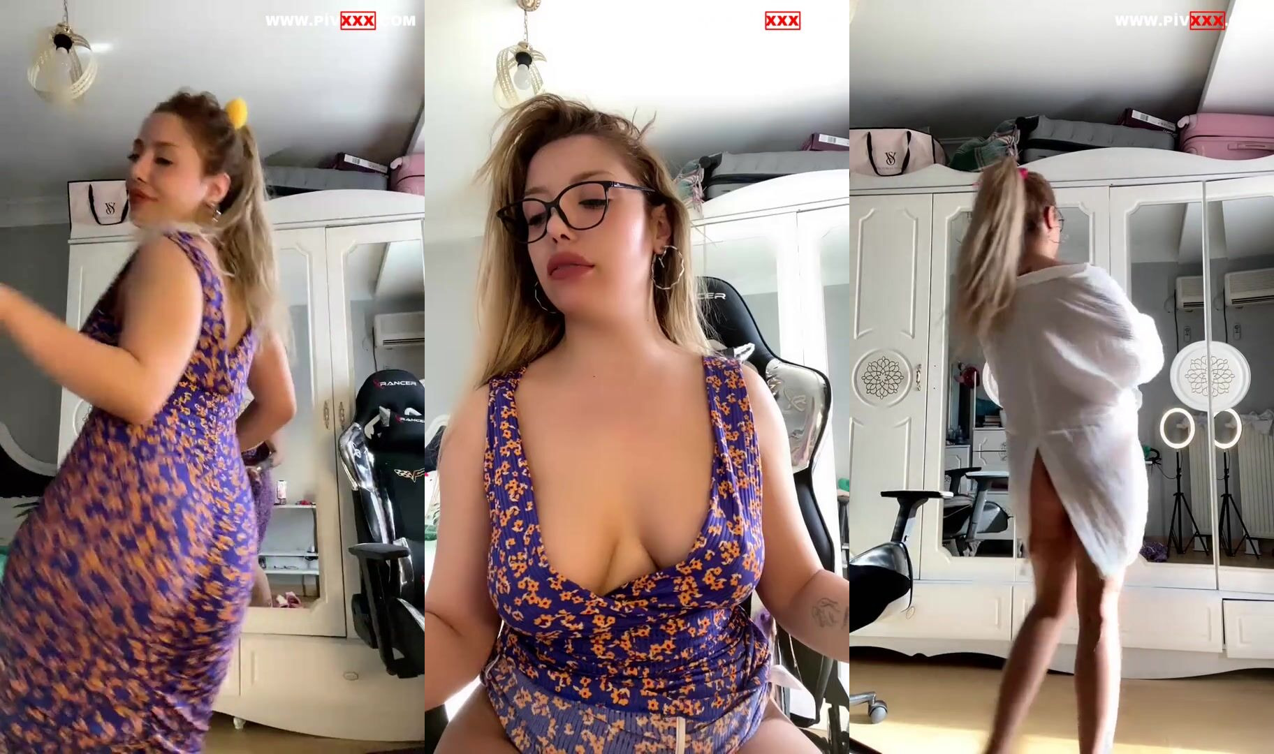 Tango açelya odasında soyunup göğüslerini sergiliyor İfşa Videoları