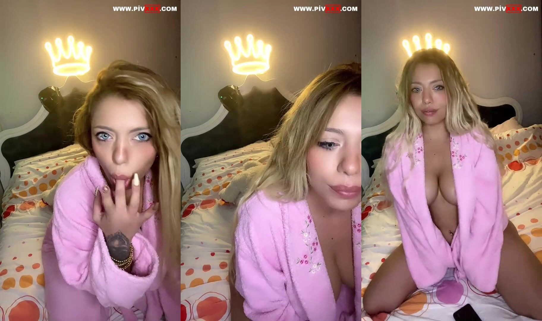 Tango açelya pembe robesinde yatakta telefonla azgınlaşıyor İfşa Videoları