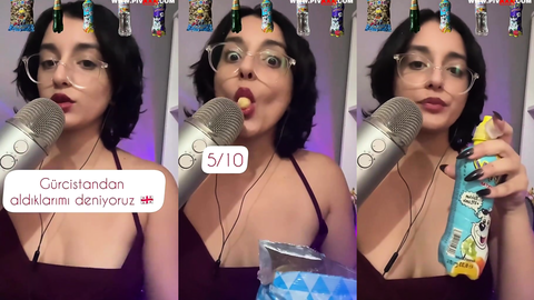 Senadeska ASMR esmer hatun yiyecekleri tadıp not veriyor