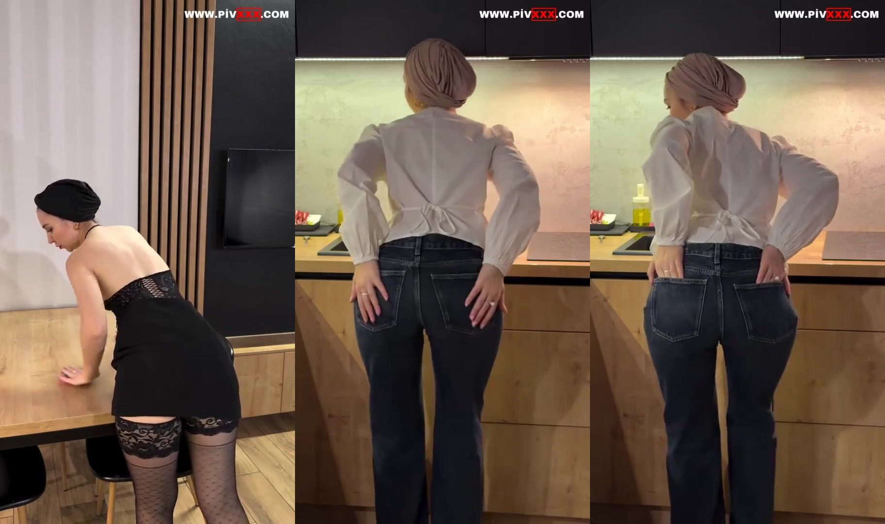 Yılmaz türbanlı halde mutfakta domalıyor İfşa Videoları