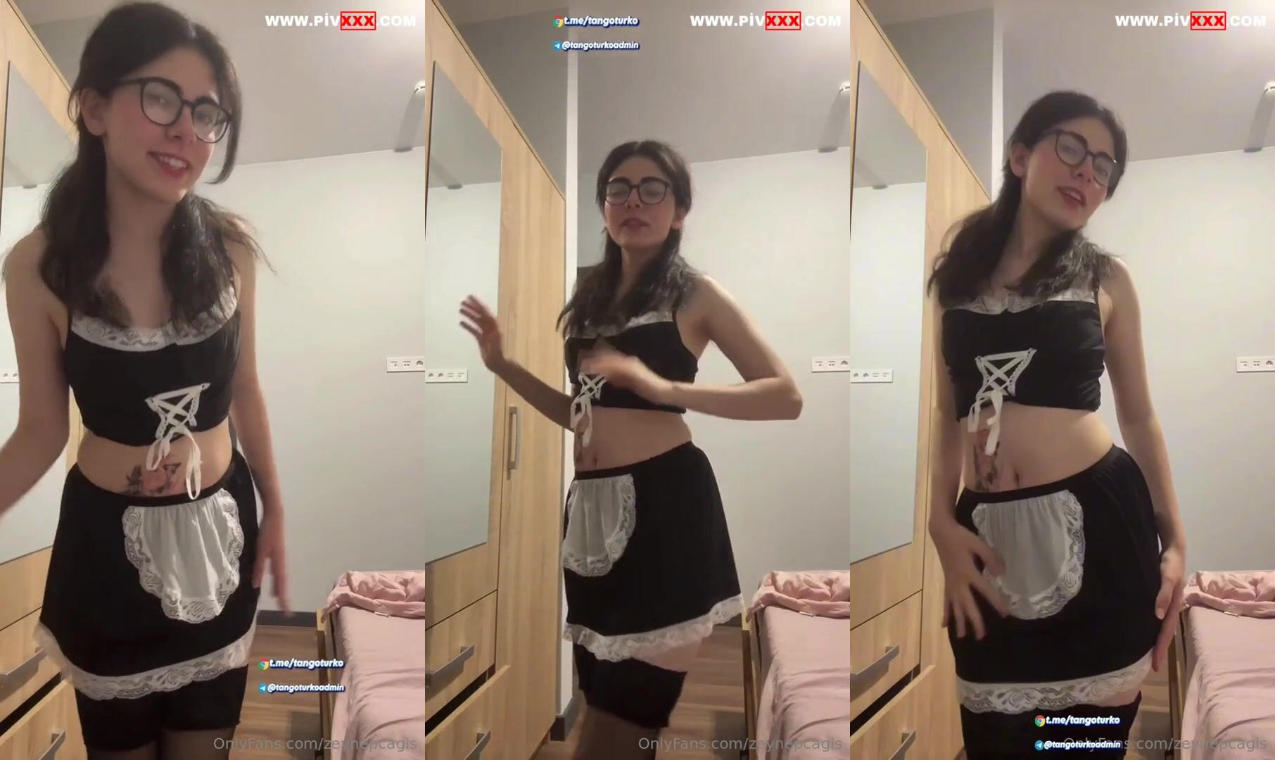 Ayça çağan onlyfans videosunda hizmetçi kostümüyle götünü açıp sergiliyor İfşa Videoları