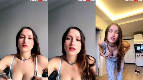 eylül deniz tango telefon gösterip memelerini sallıyor