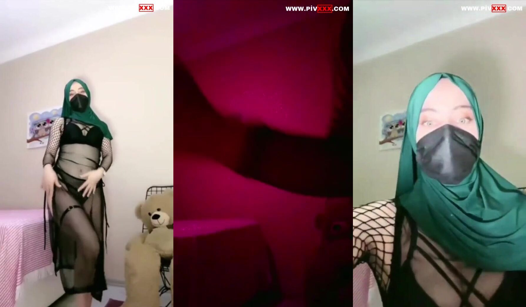 Türbanlı boncuk canlıda seksi poz verip sallanıyor İfşa Videoları