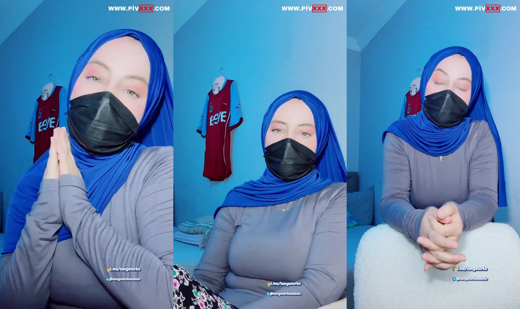Türbanlı boncuk tangoda maskesini ayarlayıp poz veriyor İfşa Videoları