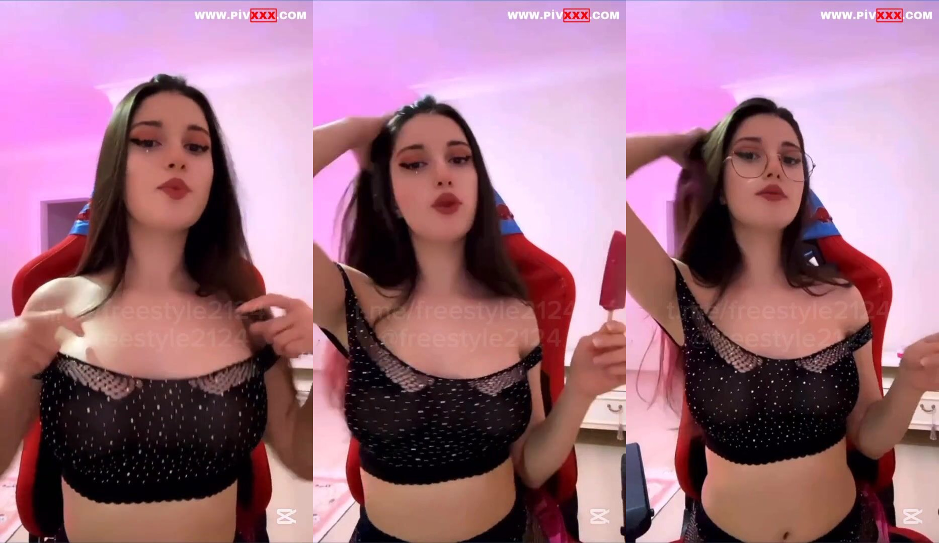 Zeynepiksy canlıda saçını kaldırıp lolipop yalıyor İfşa Videoları