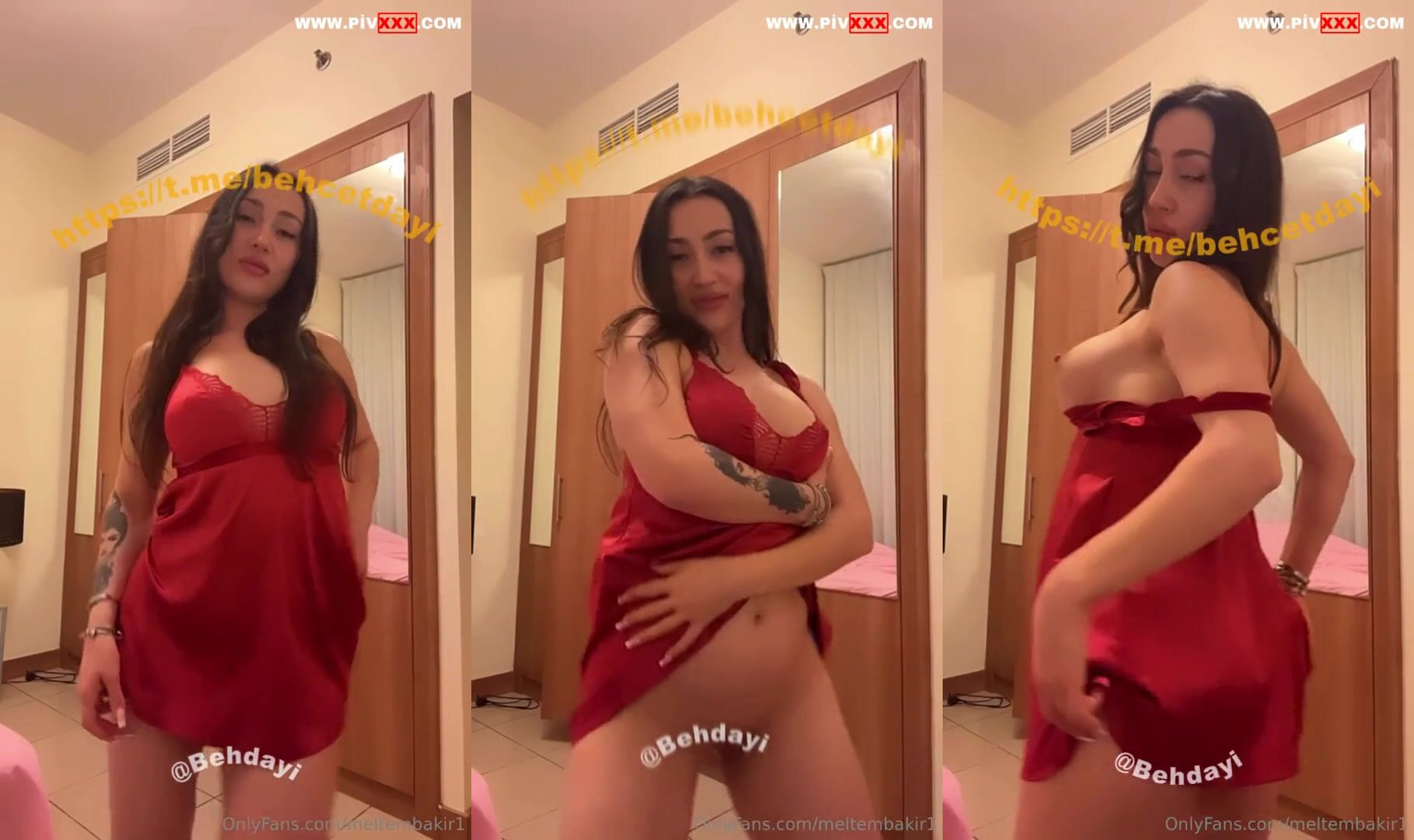 Meltem bakır kırmızı elbisesini kaldırıp amını ve götünü sergiliyor İfşa Videoları