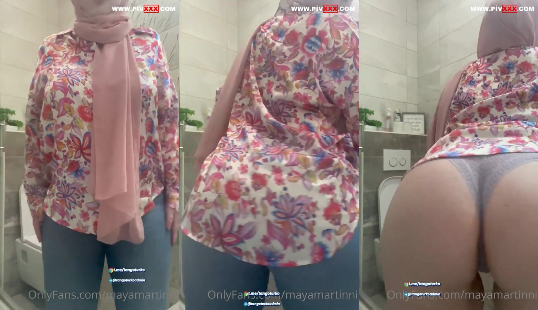 Mayamartinni onlyfans videosunda türbanlı halde üstünü açıp kalçalarını gösterdi İfşa Videoları