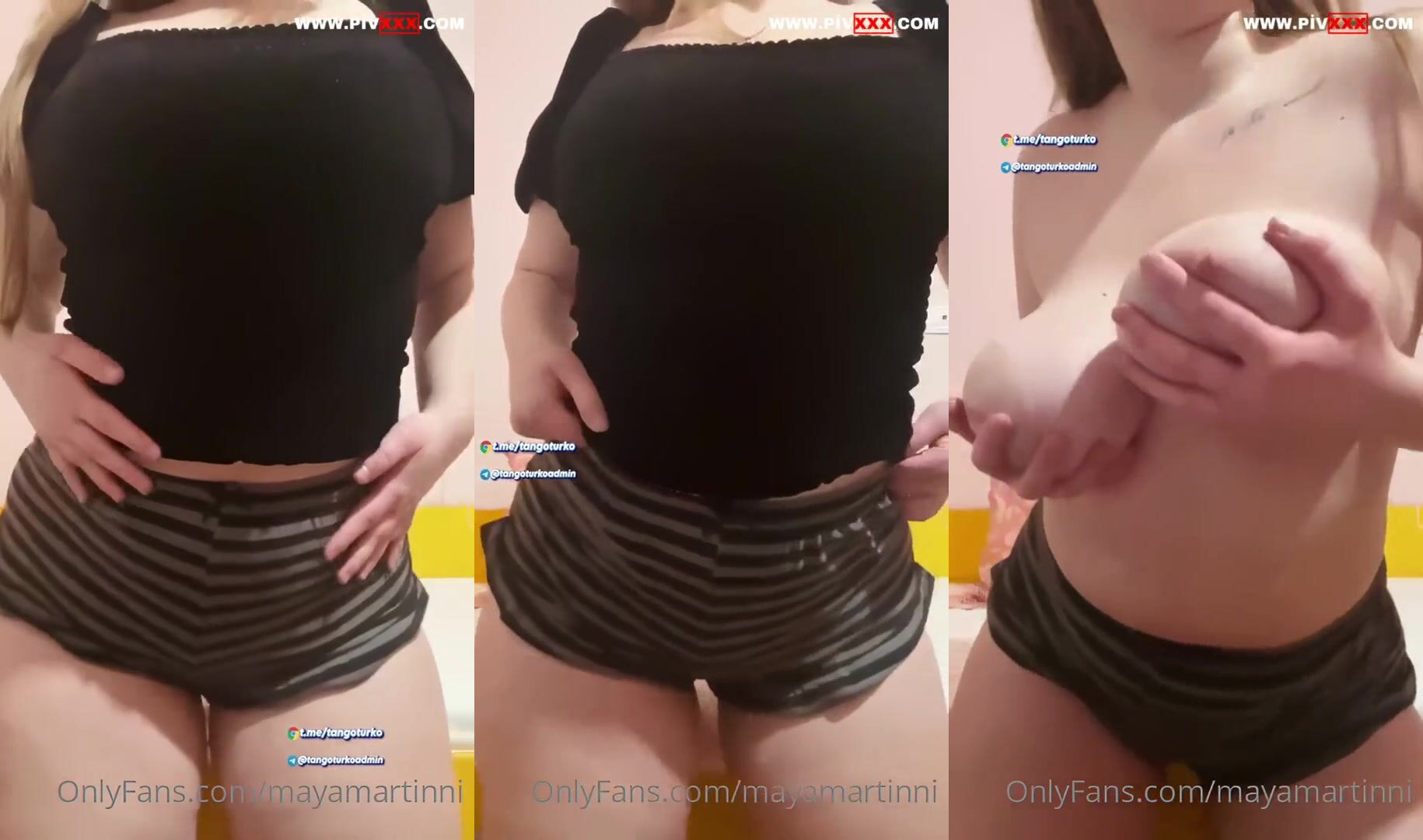 Mayamartinni onlyfans videosunda şortunu indirip memelerini okşadı İfşa Videoları