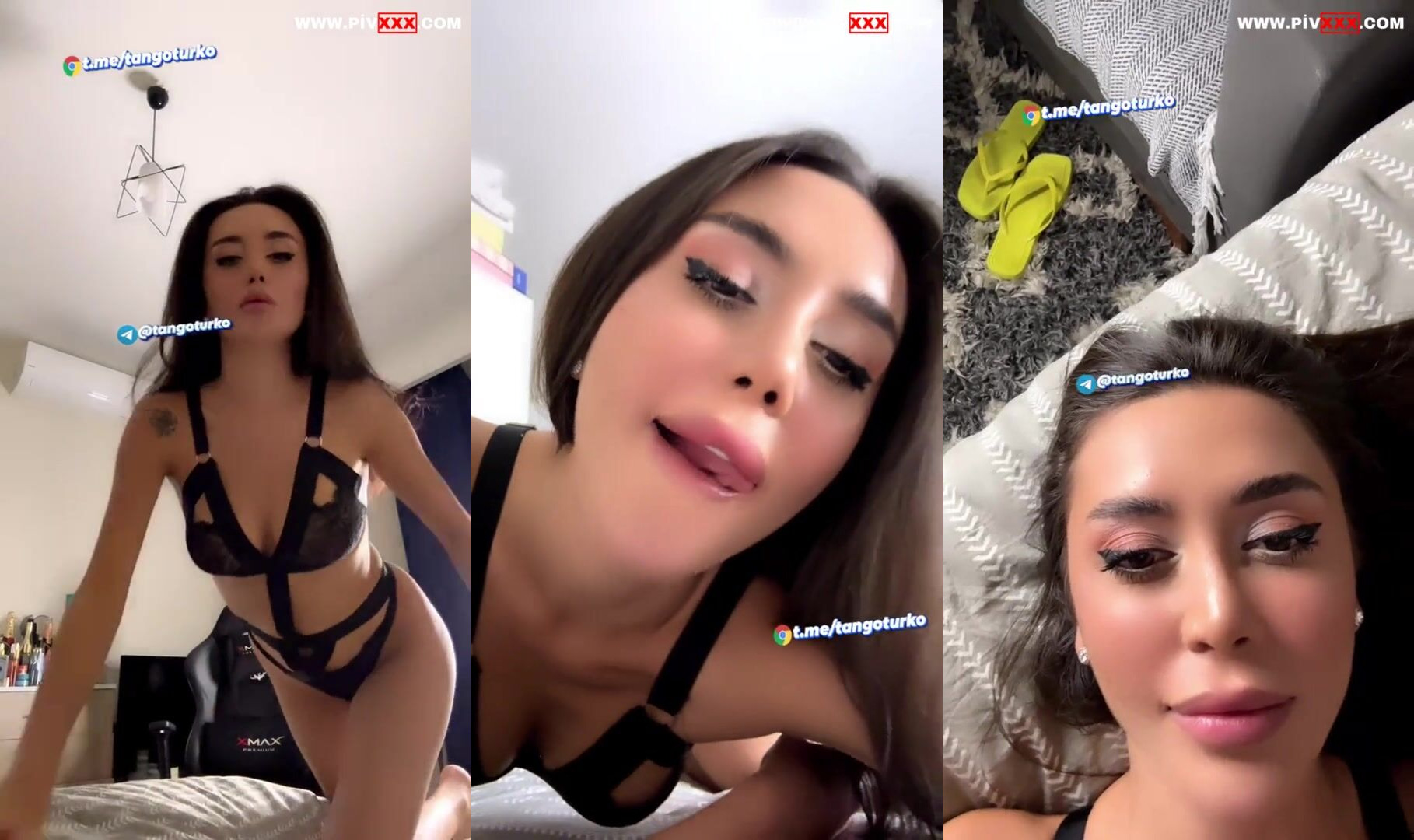 Ada kumsal tangoda seksi iç çamaşırıyla poz verip dil çıkarıyor İfşa Videoları
