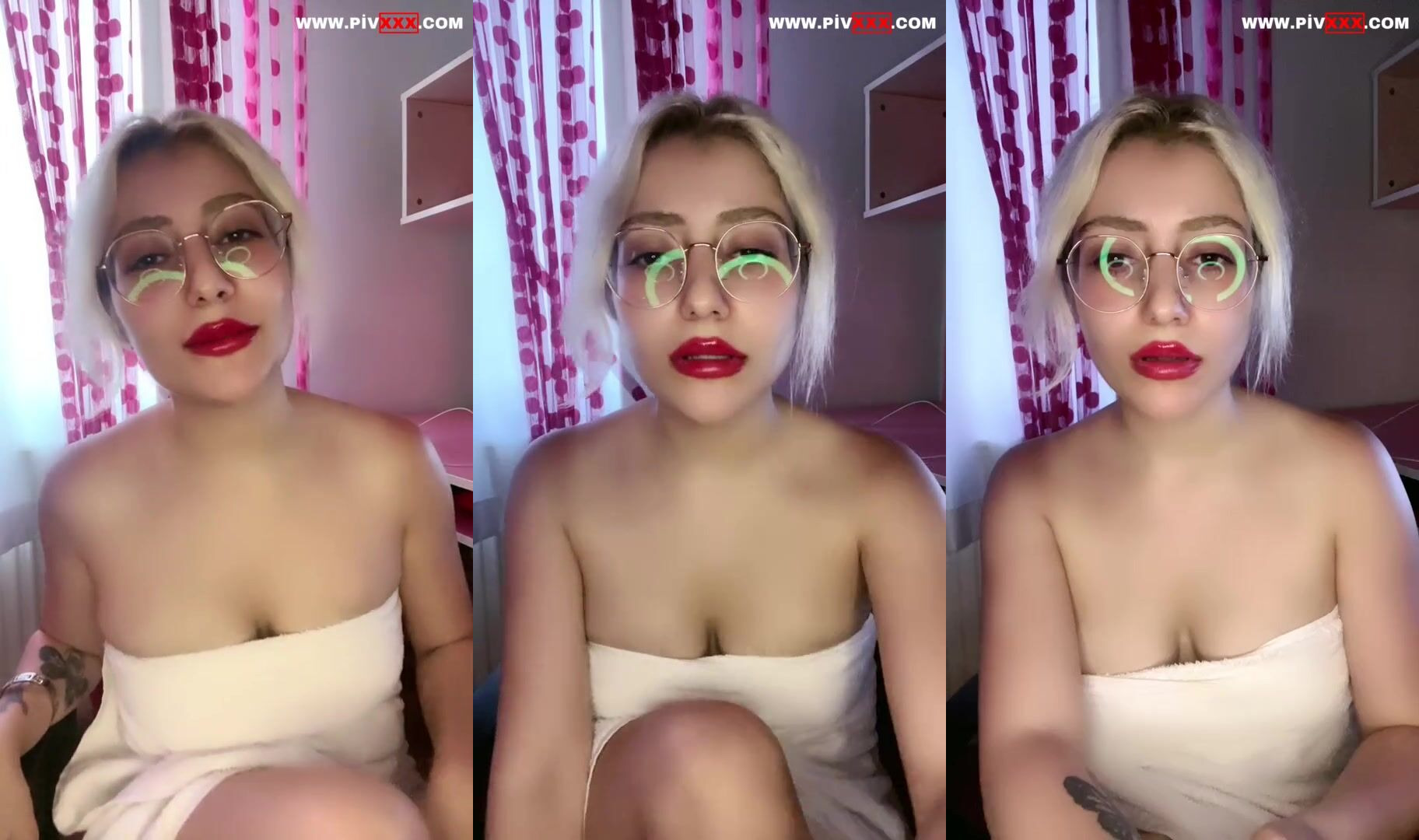Açelyaniz canlıda havlusunu indirip memelerini gösteriyor İfşa Videoları