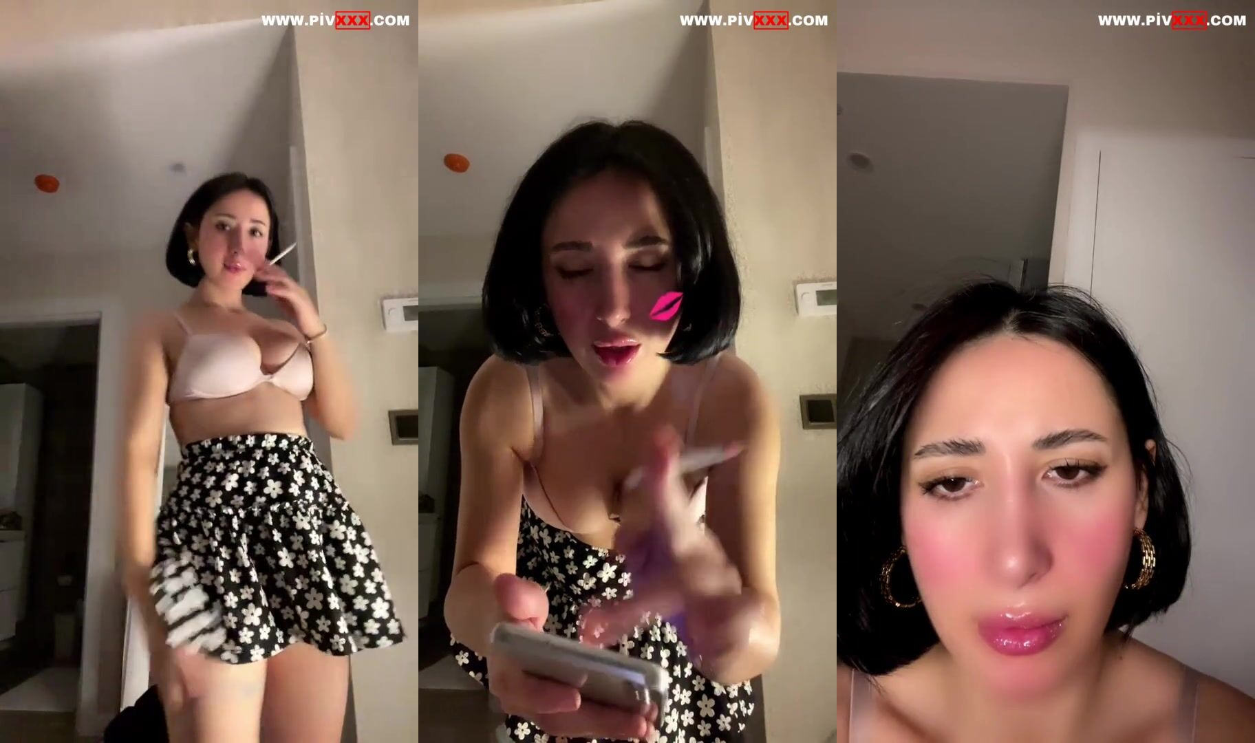 Tango samael dekolteli elbisesiyle öpücük atıp dil çıkarıyor İfşa Videoları