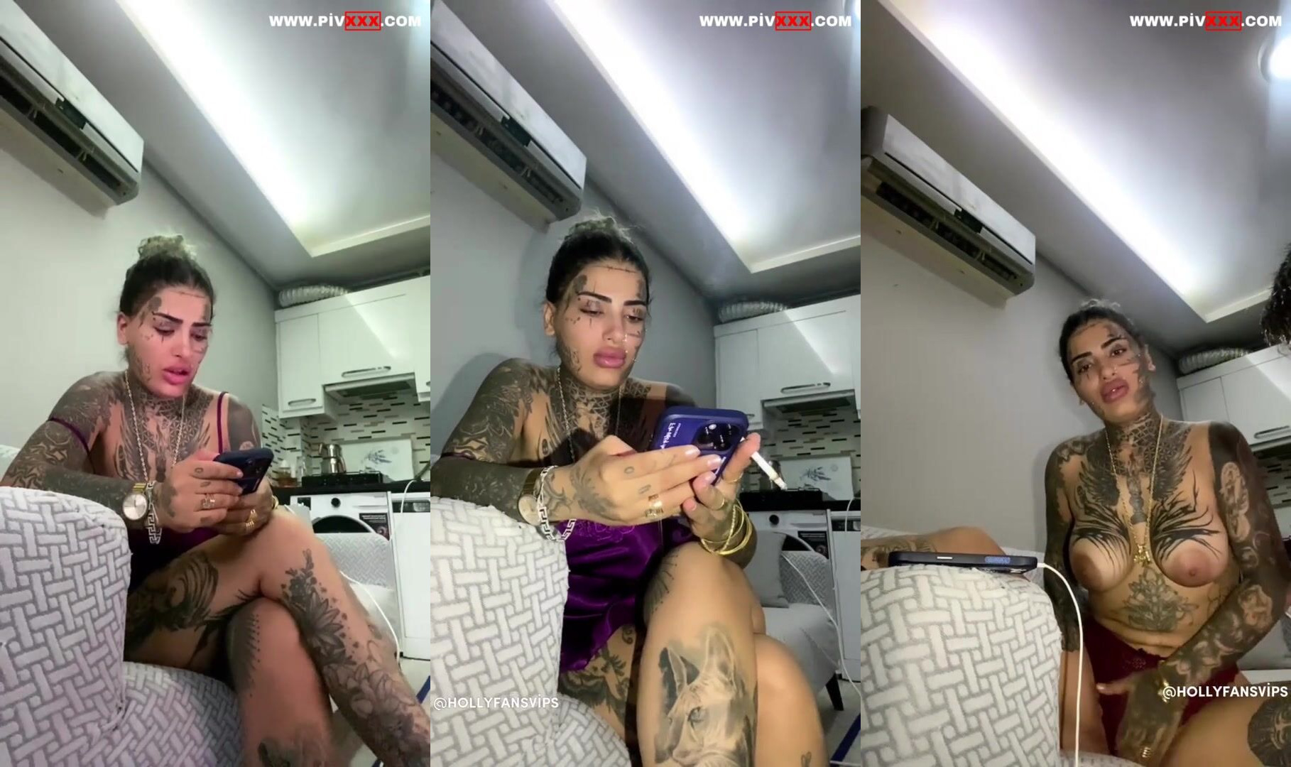 Raperin yılmaz dövmeli vücudunu gösterip sigara içiyor İfşa Videoları