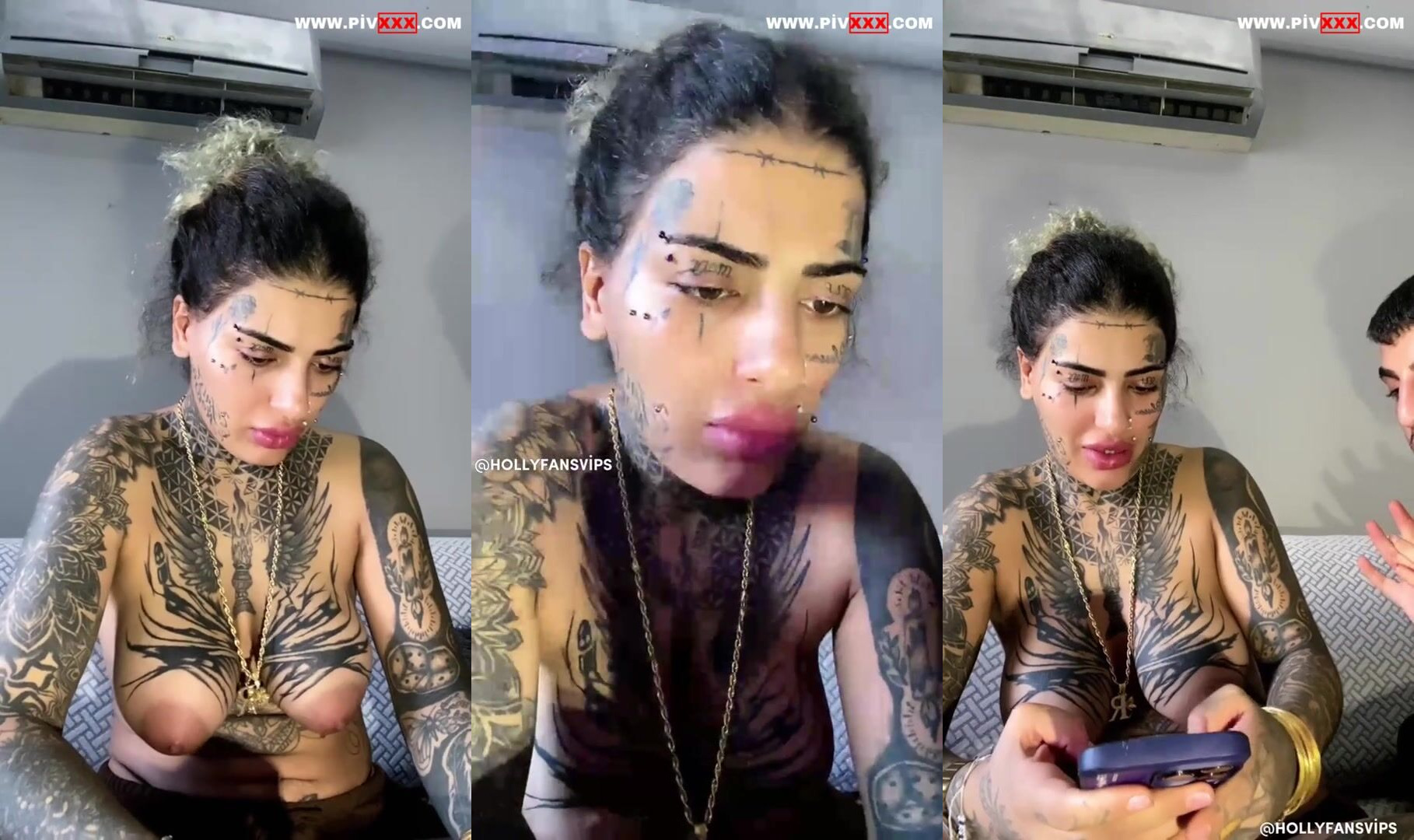 Raperin yılmaz dövmeli memelerini gösterip sigara içiyor İfşa Videoları