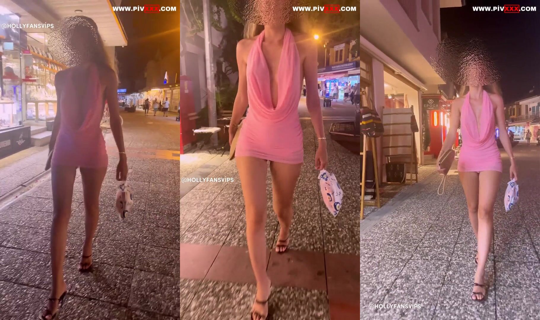 Heraandposeidon pembe mini elbisesiyle sokakta götünü göstererek yürüyor İfşa Videoları