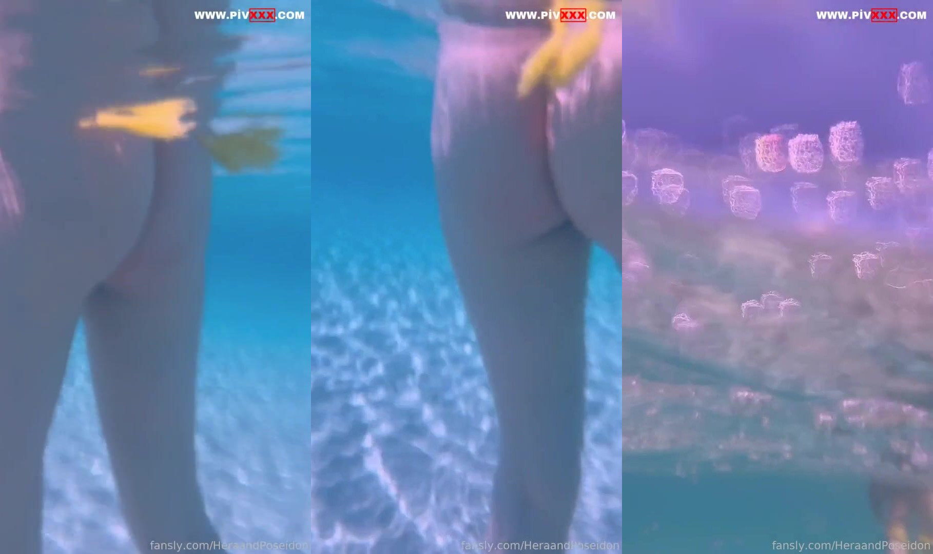 Heraandposeidon su altında çiçekli bikinisini açıp kalçasını gösterdi İfşa Videoları