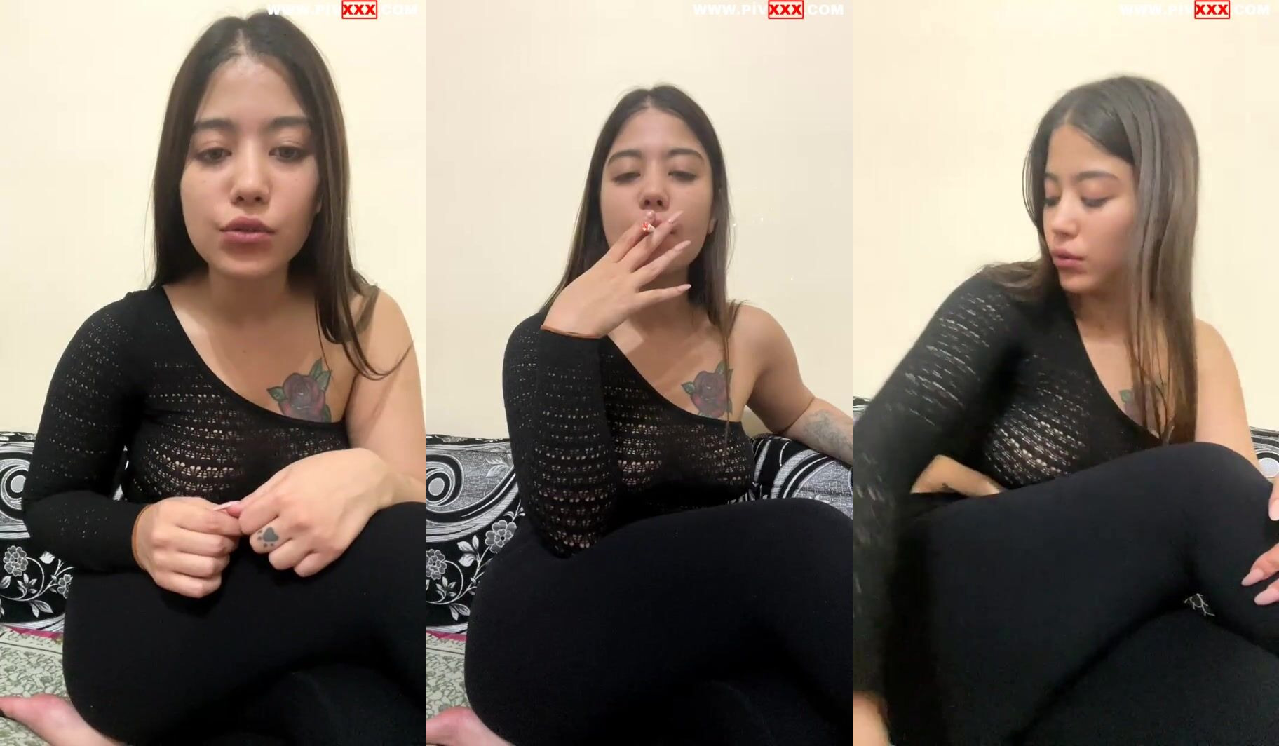 Yıldız demir tangoda sigara içip kölesine oturuyor İfşa Videoları