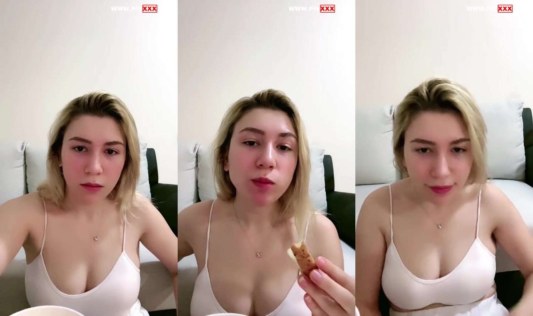 Study sarışın hatun yemek yerken dekolte şov yapıyor İfşa Videoları