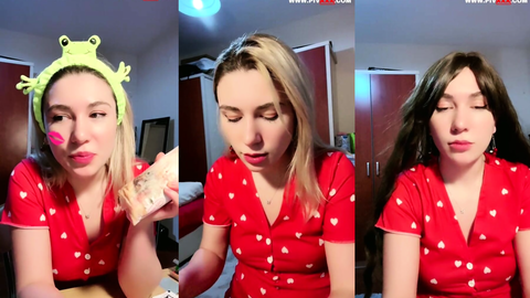 study frog bandıyla wrap ısırıp içki yutuyor