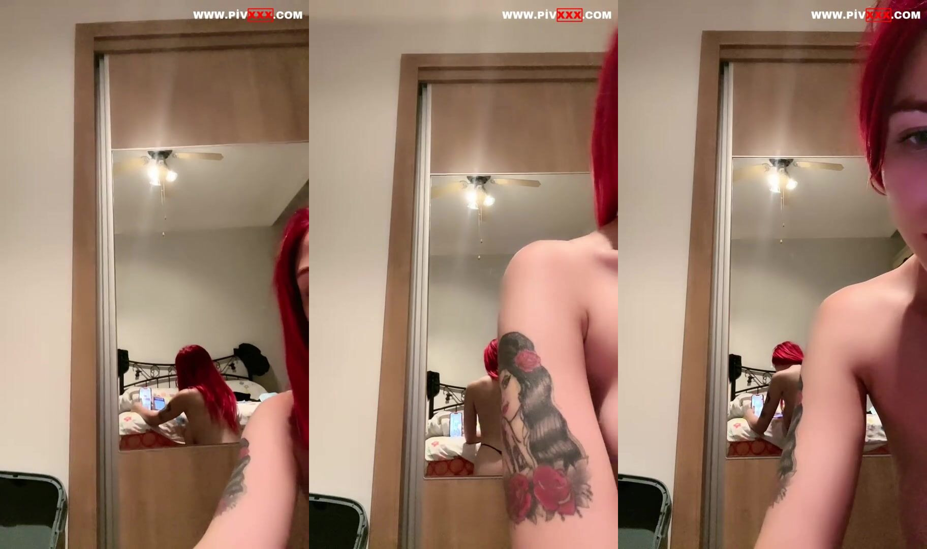 Laliberta aynada çıplak poz verip götünü açıyor İfşa Videoları