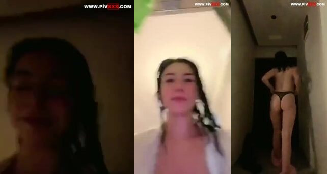 Laliberta duşta saçını maviye boyayıp çıplak poz veriyor İfşa Videoları