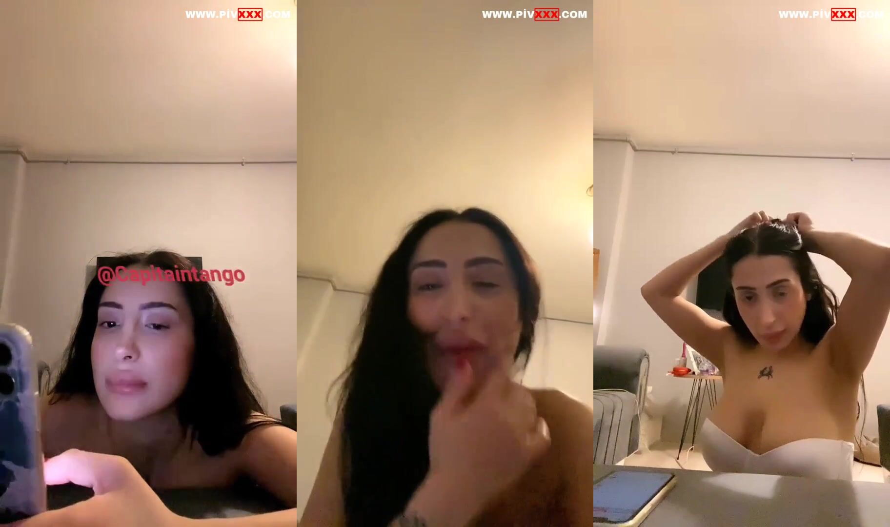 Tango pabirli webcamde memelerini okşayıp inliyor İfşa Videoları
