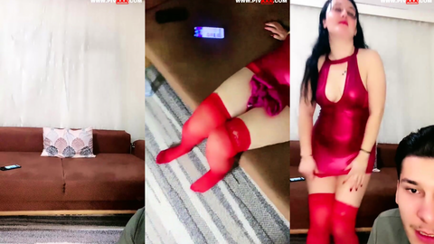 meltem tango kırmızı elbisesiyle amını açıp yalatıyor