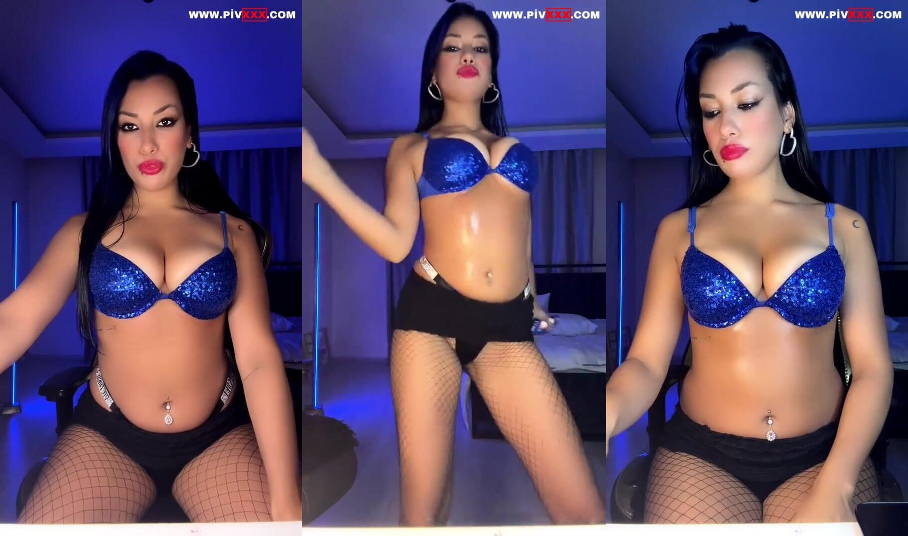 Tango serenay okay mavi sütyenle kalçalarını gösterip poz veriyor İfşa Videoları