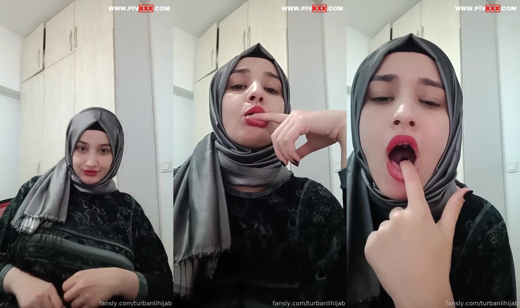 Türbanlı sevim dilini çıkarıp parmağını yalayarak azdırıyor İfşa Videoları