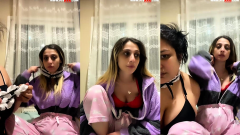 cansu tango lez arkadaşıyla öpüşüp memelerini elliyor