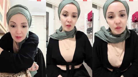 tiktok reyhan türbanlı halde dekolte açıp azdırıyor