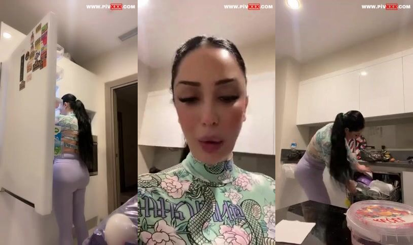 Zemheri tango mutfakta eğilip kalçalarını gösteriyor İfşa Videoları